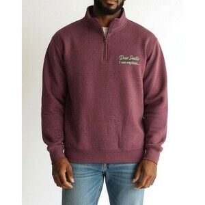 EXIST Men's 'Dear Santa I Can Explain' Sweatshirt 1/4 Zip Sz XL Heather Burgundy